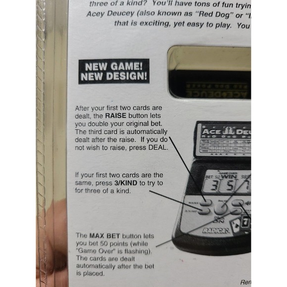 NEW Radica Electronic Handheld Acey Deucey Poker 2860 CS6BA Toy Game Deuce - Picture 4 of 5